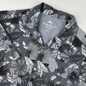 TOMMY BAHAMA IslandZone Mens SS Button Shirt Large Floral Performance Stretch